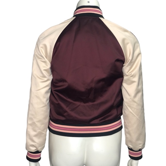 Coach Reversible Satin Varsity Style Bomber Jacket - Picture 6 of 16